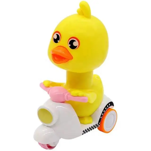 Manual Anti-collision Duck Press Car Free Rotation Anti Drop Baby Toys Mini Car Pressing Head Duck Cartoon Toys