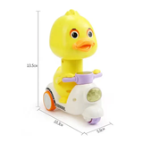 Manual Anti-collision Duck Press Car Free Rotation Anti Drop Baby Toys Mini Car Pressing Head Duck Cartoon Toys