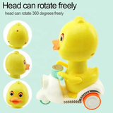 Manual Anti-collision Duck Press Car Free Rotation Anti Drop Baby Toys Mini Car Pressing Head Duck Cartoon Toys