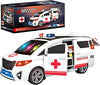 ECOMMZ Rotating Ambulance Toy Car Electric Door Open with Light Music Universal Wheel Ambulance Toy Car