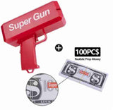 Money Gun Cash Gun Super Gun Spray Gun Dollar Money Gun for Wedding, Parties and Fun Include 100 Fake Dollar