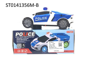 Universal Police Car Rotates 360°, Opens Door Automatically, Lights Music, Car Toy for Kids