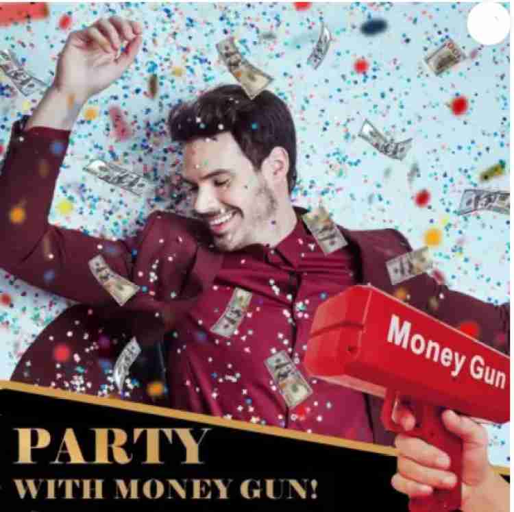 Money Gun Cash Gun Super Gun Spray Gun Dollar Money Gun for Wedding, Parties and Fun Include 100 Fake Dollar