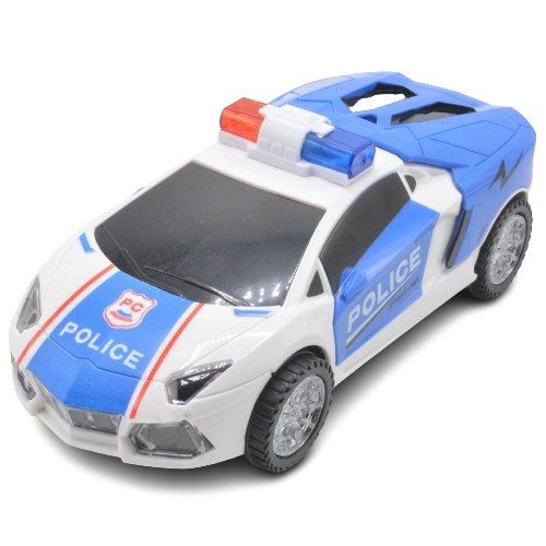 Universal Police Car Rotates 360°, Opens Door Automatically, Lights Music, Car Toy for Kids