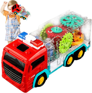 Shopparadise Fire Truck Toy, Transparent Tow Truck, Luminous Toy