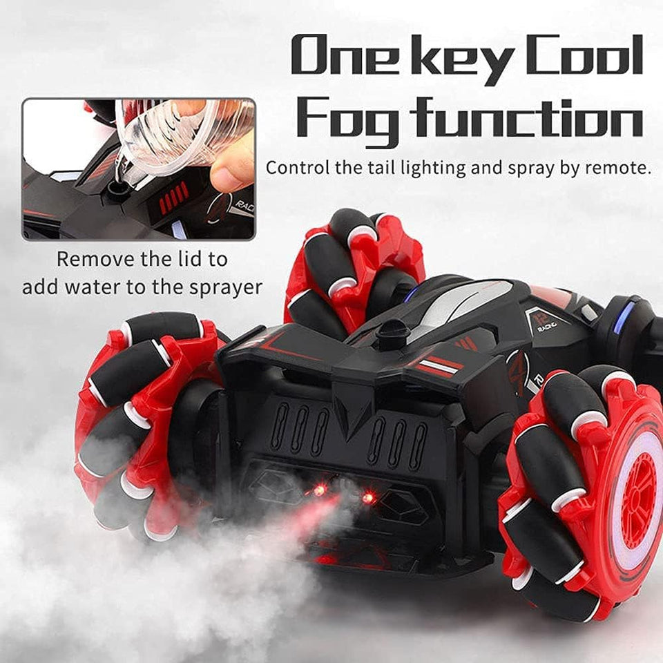 RC Car, Fog Racer Remote Control Car For Kids Racing Hobby Toy With Rear Fog Stream 1:14 4WD Crawler Toy Car Model Vehicle For Boy Girl Adults LED Light Monster Truck