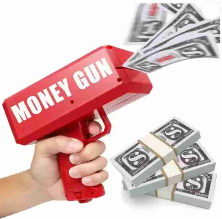 Money Gun Cash Gun Super Gun Spray Gun Dollar Money Gun for Wedding, Parties and Fun Include 100 Fake Dollar