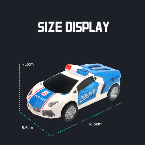 Universal Police Car Rotates 360°, Opens Door Automatically, Lights Music, Car Toy for Kids