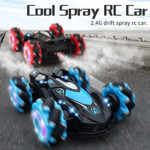 RC Car, Fog Racer Remote Control Car For Kids Racing Hobby Toy With Rear Fog Stream 1:14 4WD Crawler Toy Car Model Vehicle For Boy Girl Adults LED Light Monster Truck